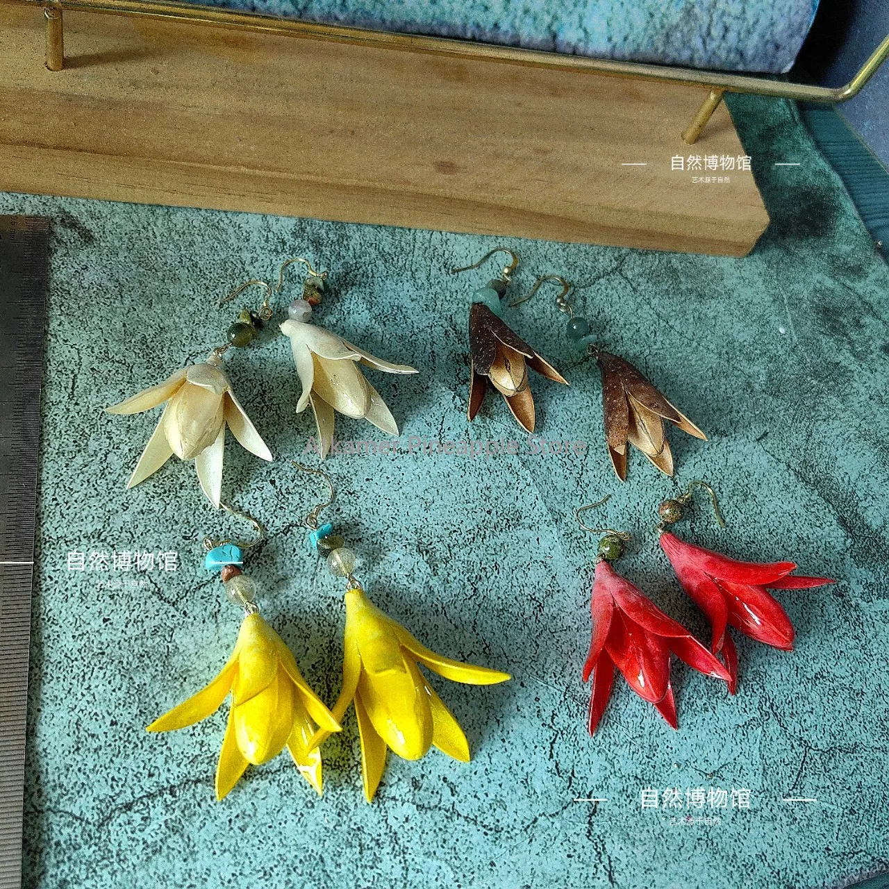 Creative Dried Flower Vintage Earrings Handmake Epoxy Resin Natural Flower Earrings Statement Jewelry Boho Earrings Wholesale