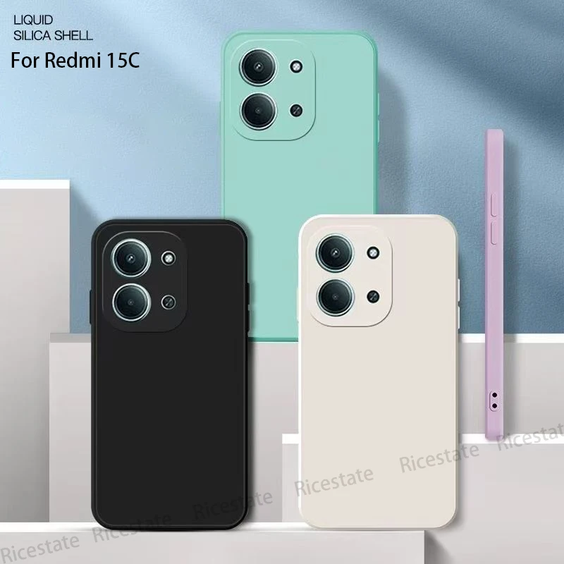 For Xiaomi Redmi 15C Case For Xiaomi Redmi 15C 4G 5G Cover Square Liquid Silia Protective Phone Back Cover Cases For Redmi15c