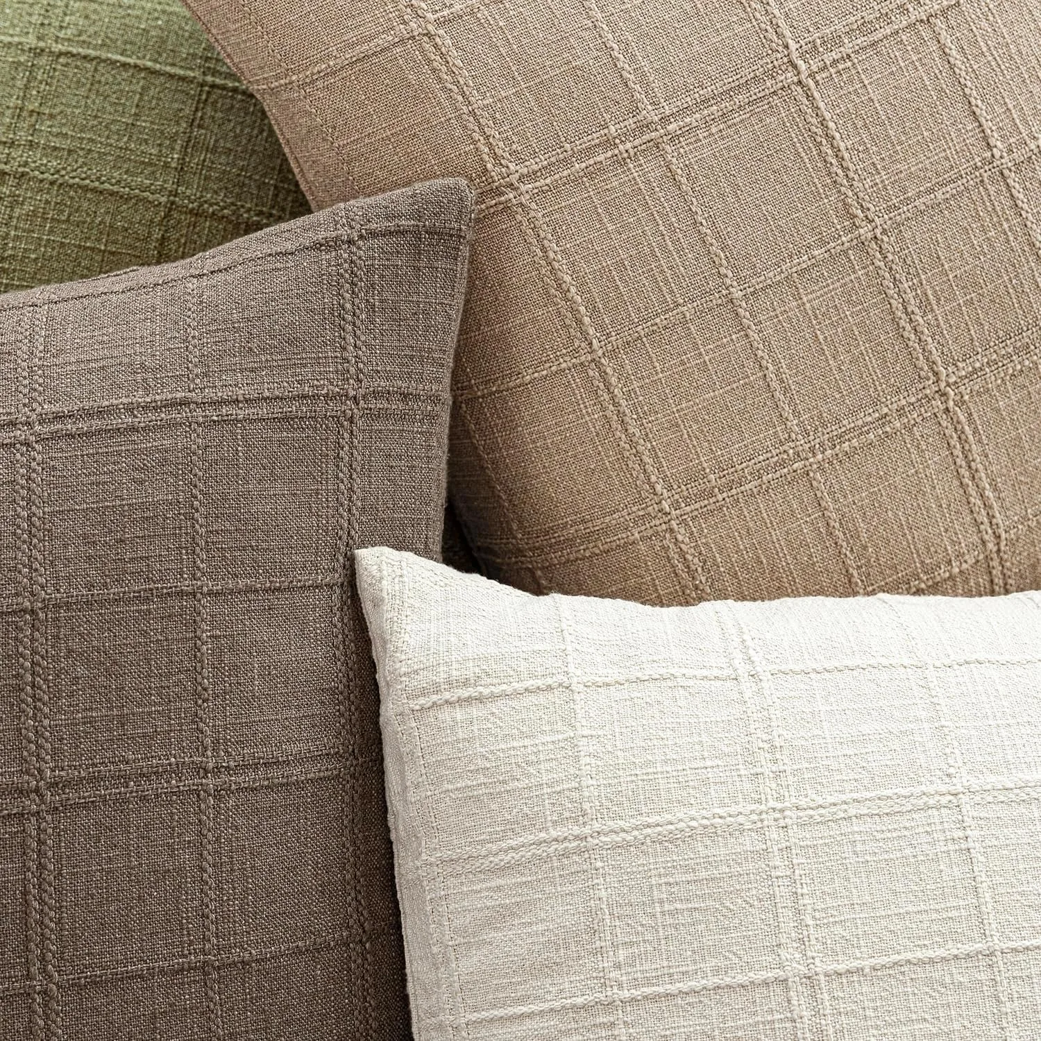 أريكة غرفة المعيشة 50X50 سنتيمتر الكتان الطبيعي تحقق رمي وسادة تغطي مزرعة خمر وسادة تغطي غرفة نوم الوسائد يغطي