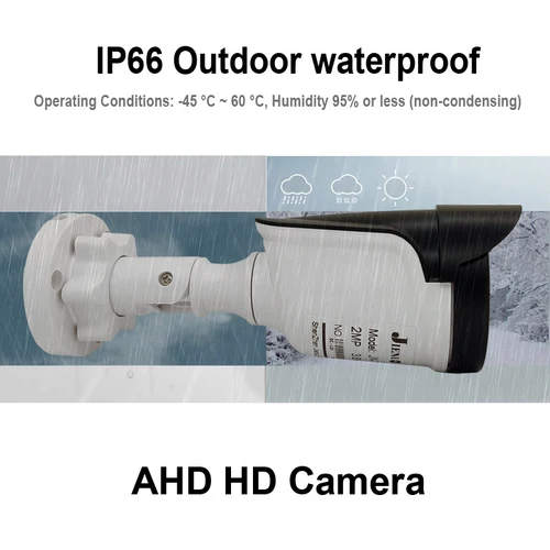 Imagen 2 del producto JIENUO-cámara de seguridad 4K AHD HD 720P/2MP/5MP, visión nocturna, vigilancia de alta definición para interiores y exteriores, impermeable, CCTV para el hogar
