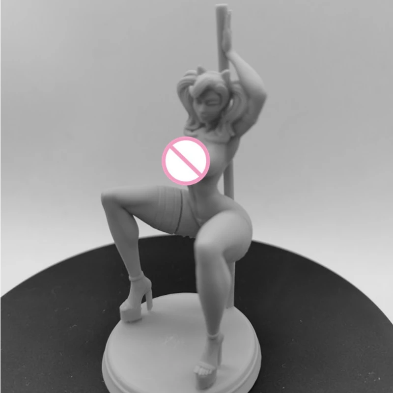 Resin Figures Girl Dancing Pole 1/24 Scale 75mm Vertical Height Assemble Miniatures Model Kit Unassembled and Unpainted Toys