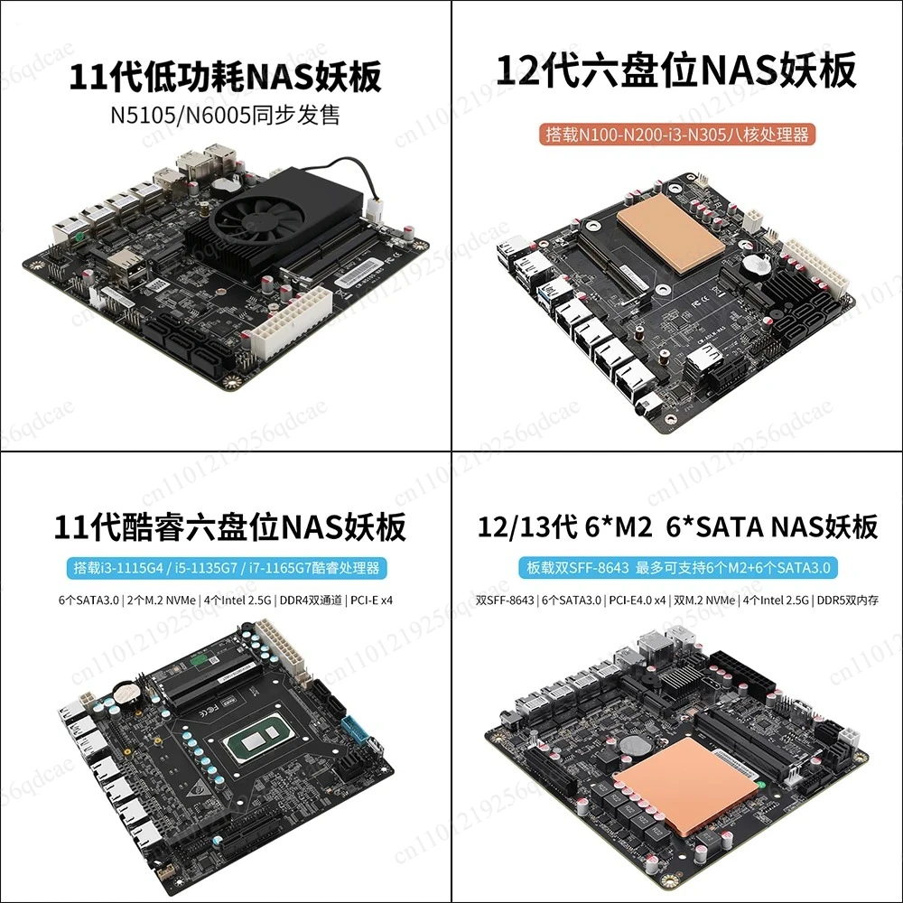 Nas Motherboard N100 6 Sata - Placa-Mãe NAS Escalável de 10 Gigabits