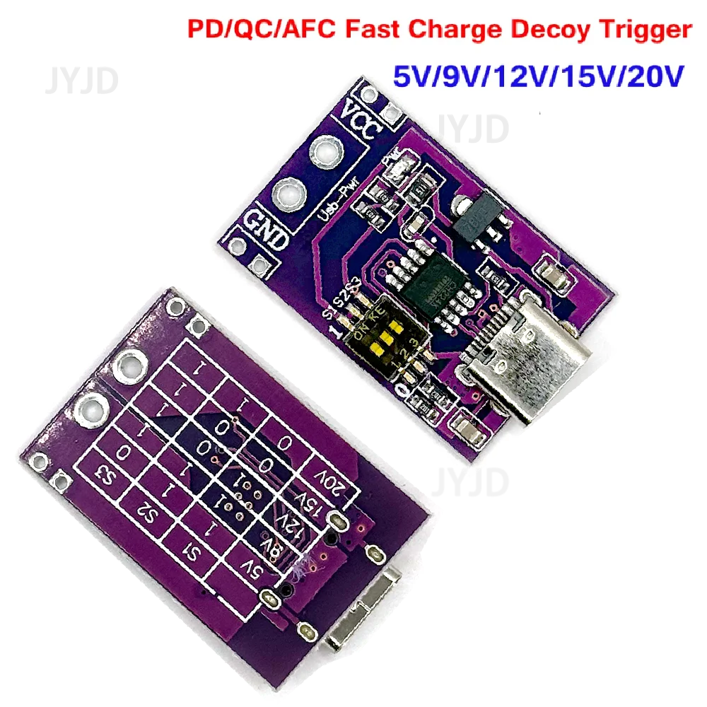 PD/QC/AFC Fast Charge Decoy Trigger Support 5V 9V 12V 15V 20V Stałe napięcie wyjściowe Type-C USB do telefonu Szybka ładowarka słoneczna