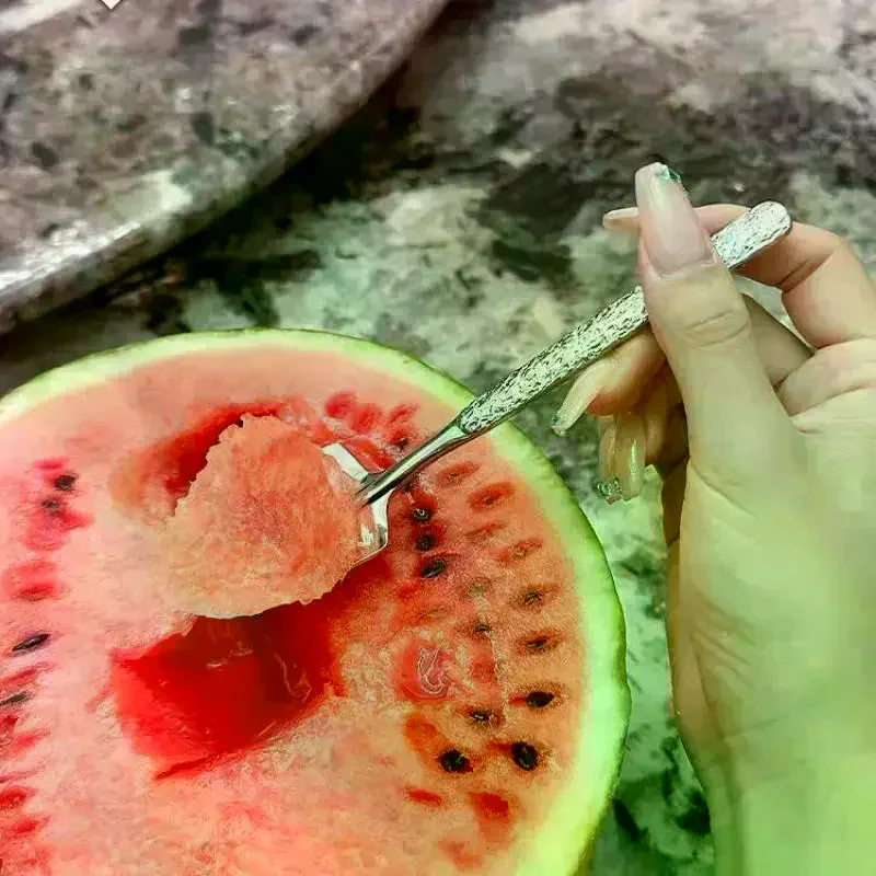 Steel Watermelon Spoon Ice Crack Shovel Spoon Coffee Spoon Dessert Spoon Cake Spoon Ice Cream Spoon Soup Spoon Stainless
