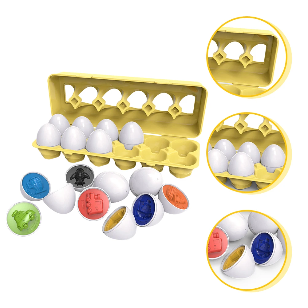 ไข่ของเล่นจับคู่สี 12 ชิ้น ของเล่นเสริมพัฒนาการเรียนรู้ ฝึกความจำและการจดจำสี