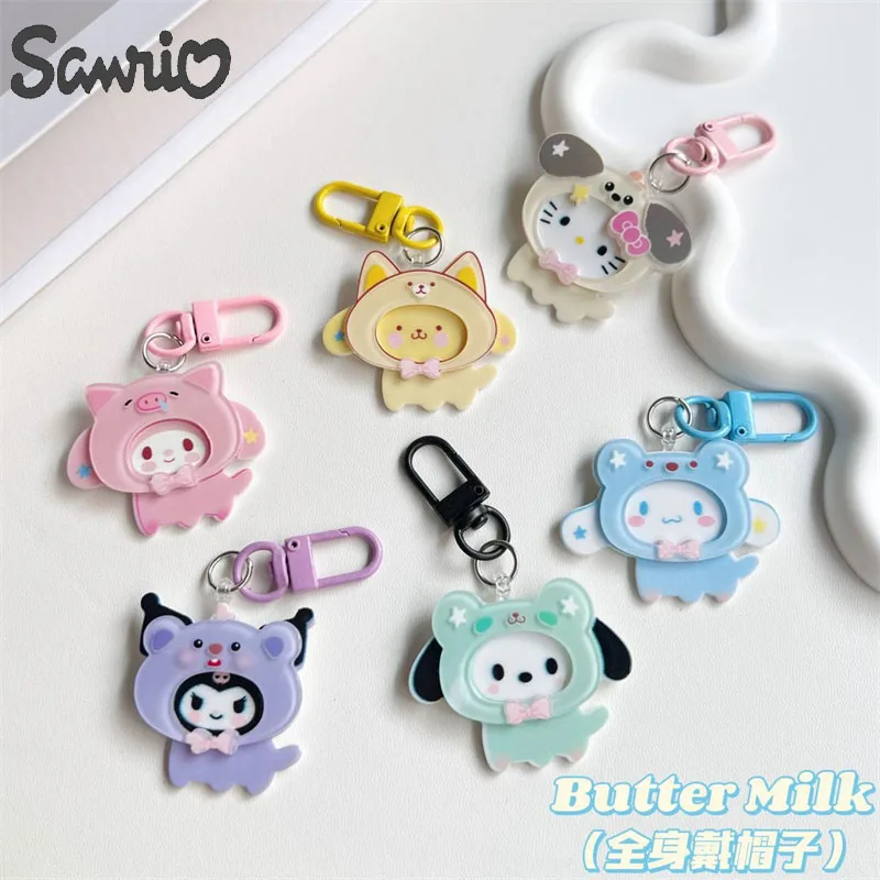 2024 Sanrio Acrylic Keychain Anime Hello Kitty Kuromi Doll Keyring Kawaii Cinnamoroll My Melody Pendant Keychains Christmas Gift