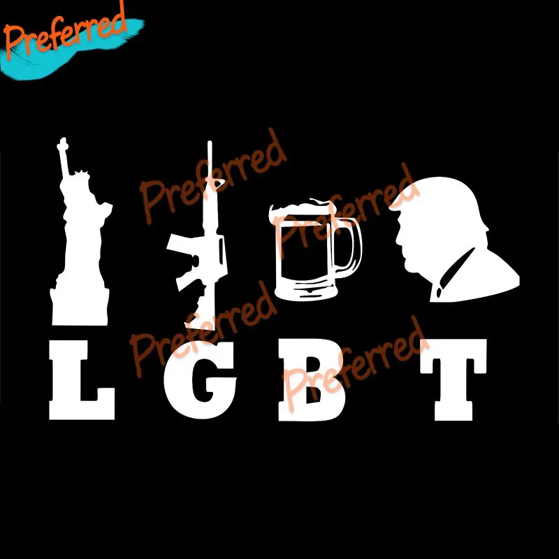 LGBT Freedom Gun Beer Milk Trump AR Rifle Car Sticker Car Racing Vinyl Motorcycle Surf Camping Helmet Trunk Laptop Decal