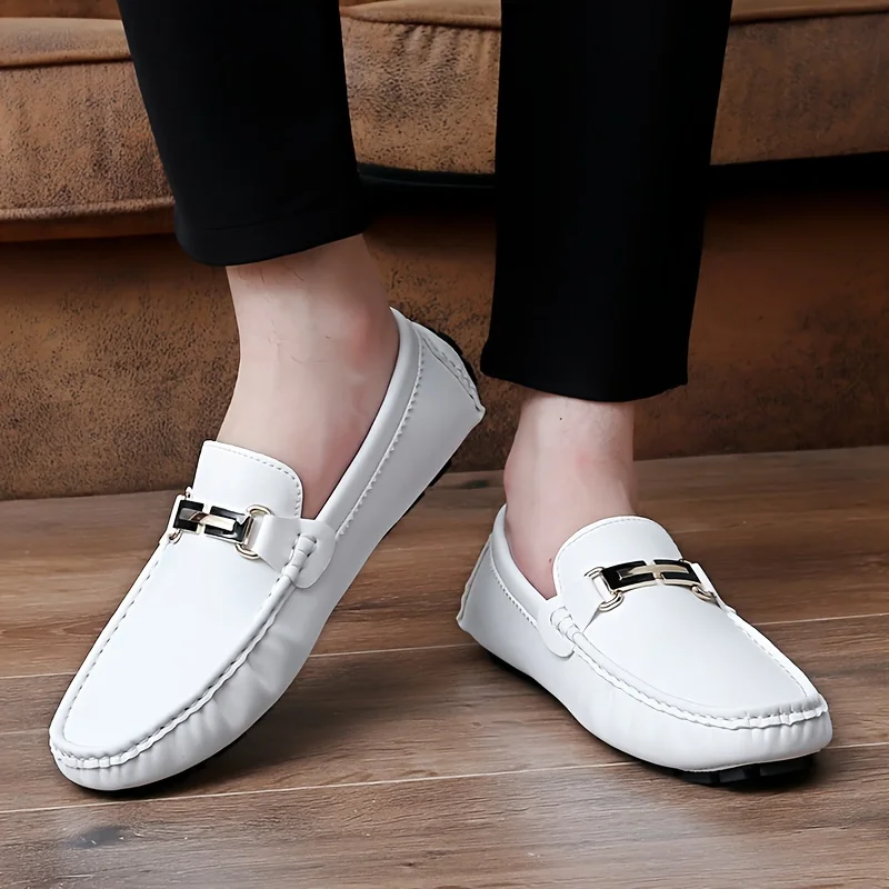 

Men's and women's leather flats - Comfortable casual loafers, boat shoes, driving shoes solid color leather original sneakers