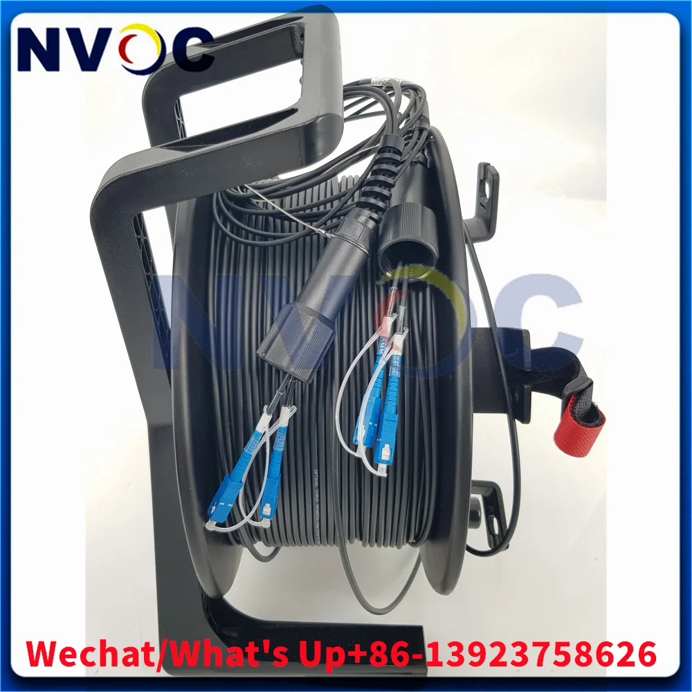 

SM,2C,G657A1,TPU Jacket, Armored Black Cable,Dia:4.0mm,PDSC/UPC(2C)-PDSC/UPC(2C) Fiber Optic Patch cord,100M with PCD235 REEL