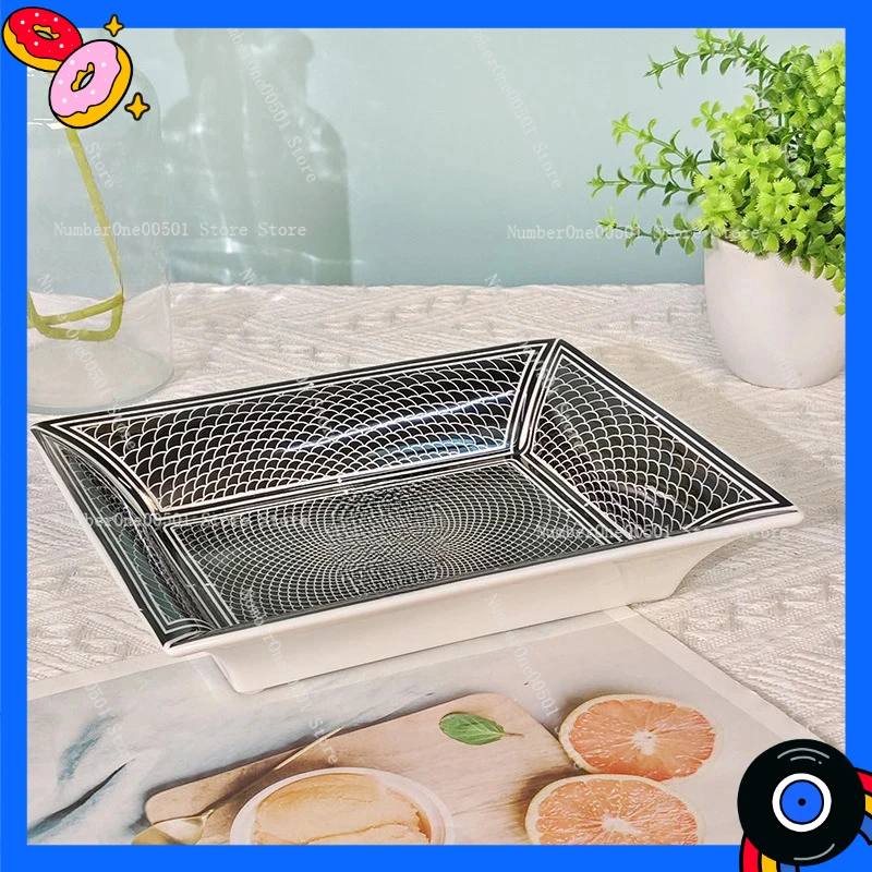 

High End Black Tray Home Decor Plate for Restaurant Hotel Lobby Decorative Tray Fruit Bowl