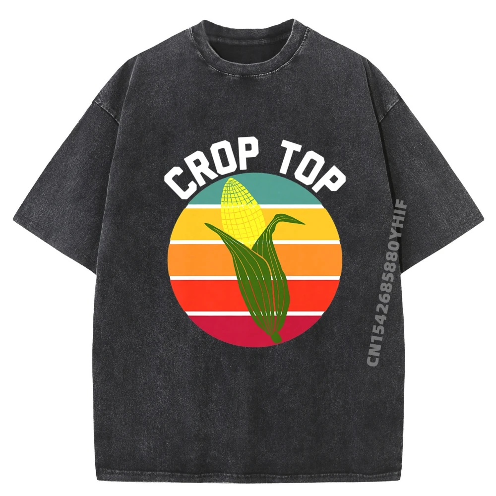 

Funny Crop Top Country Fair Joke Pun Corn On The Cob Corny T Shirt Men 100% Cotton T-Shirts Luxury Washed Shirt
