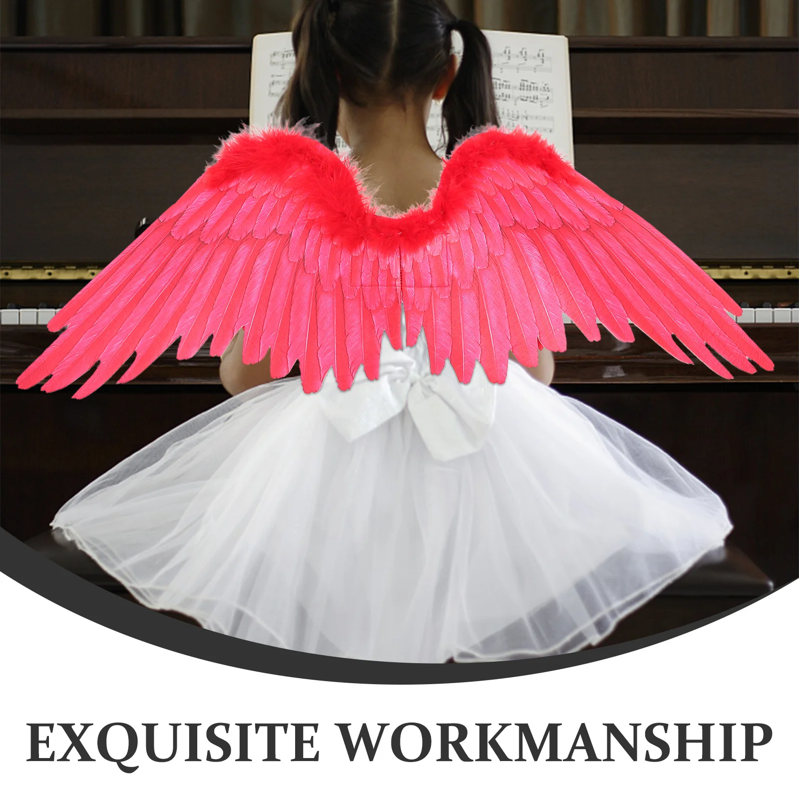 1pc Angel Wing Prop Large Fairy Wings For Girls Halloween Christmas Cosplay Party Performance Decoration Kids Costume