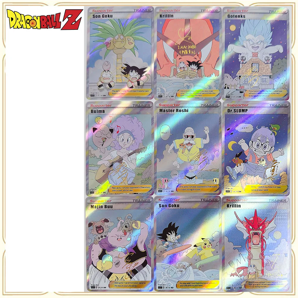 9PC/Set Anime Dragon Ball DIY ACG Premium Flash Boy Collectible Card Christmas Birthday Gift  Son Gohan Chichi Yonsei Krillin