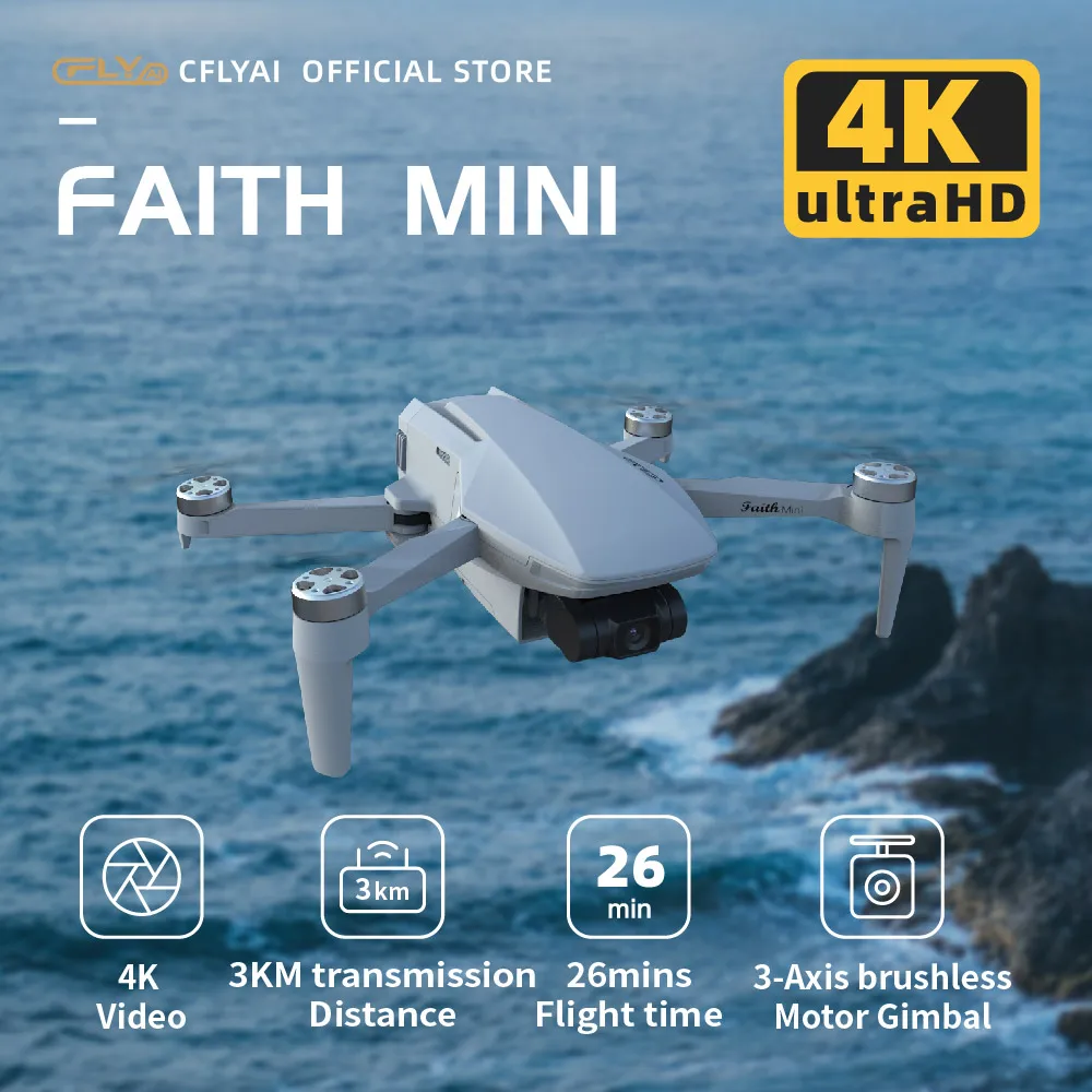 CFLY Faith MINI / Faith mini2 Drone 4K 3-Axis Gimbal Professional Camera 26 Mins Flight Time 3km Video Transmission Drones