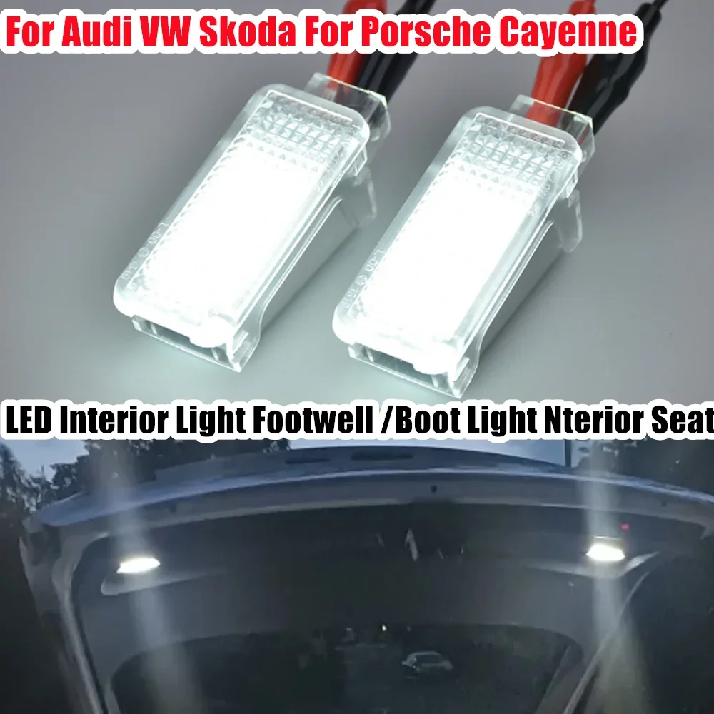 LED Footwell Di Bawah Lampu Kesopanan Bagasi Bagasi Kotak Sarung Tangan Lampu WhiteTrunk Boot Light untuk Audi A1 A2 A3 A4 A5 A6 A7 A8