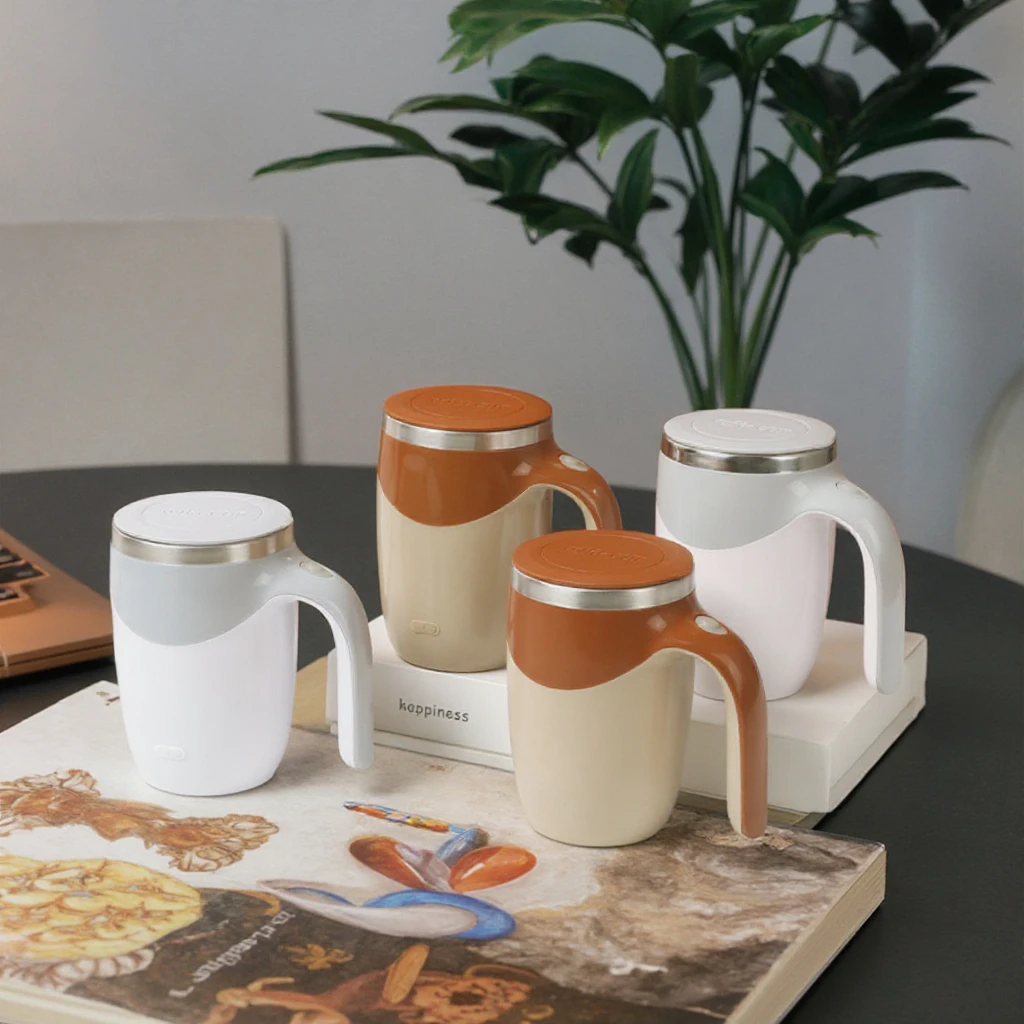 Inteligente novo copo de aço inoxidável tampa magnética automática auto-agitando garrafa de café copo de bebida perfeito acessório de volta às aulas