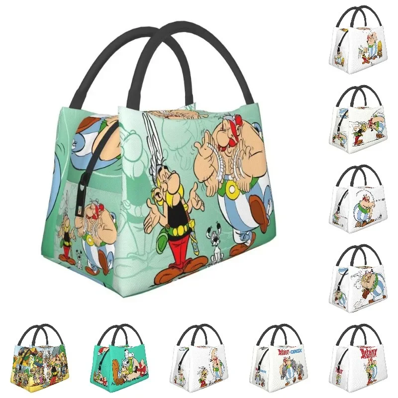 Comic Cartoon The Adventures Of Asterix And Obelix Dogmatix Insulated Lunch Bags for Women Portable Cooler Thermal  Tote