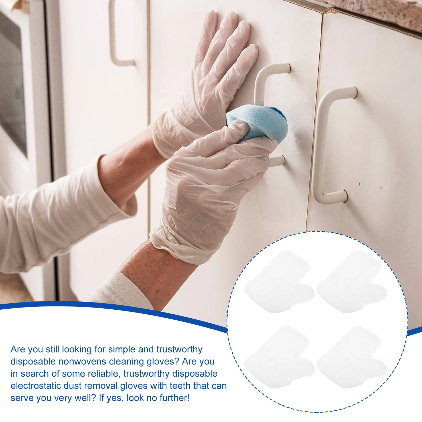 

10Pcs Supple Disposable Cleaning Gloves Anti Static Nonwoven Fabric Gloves for Home Dust Removal Kitchen Utensils Cleaning