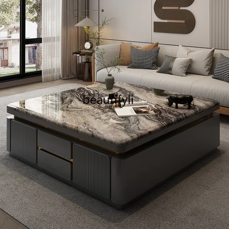 

xz1Natural marble coffee table designer modern simple light luxury rock slab luxury high-end villa Italian living room home