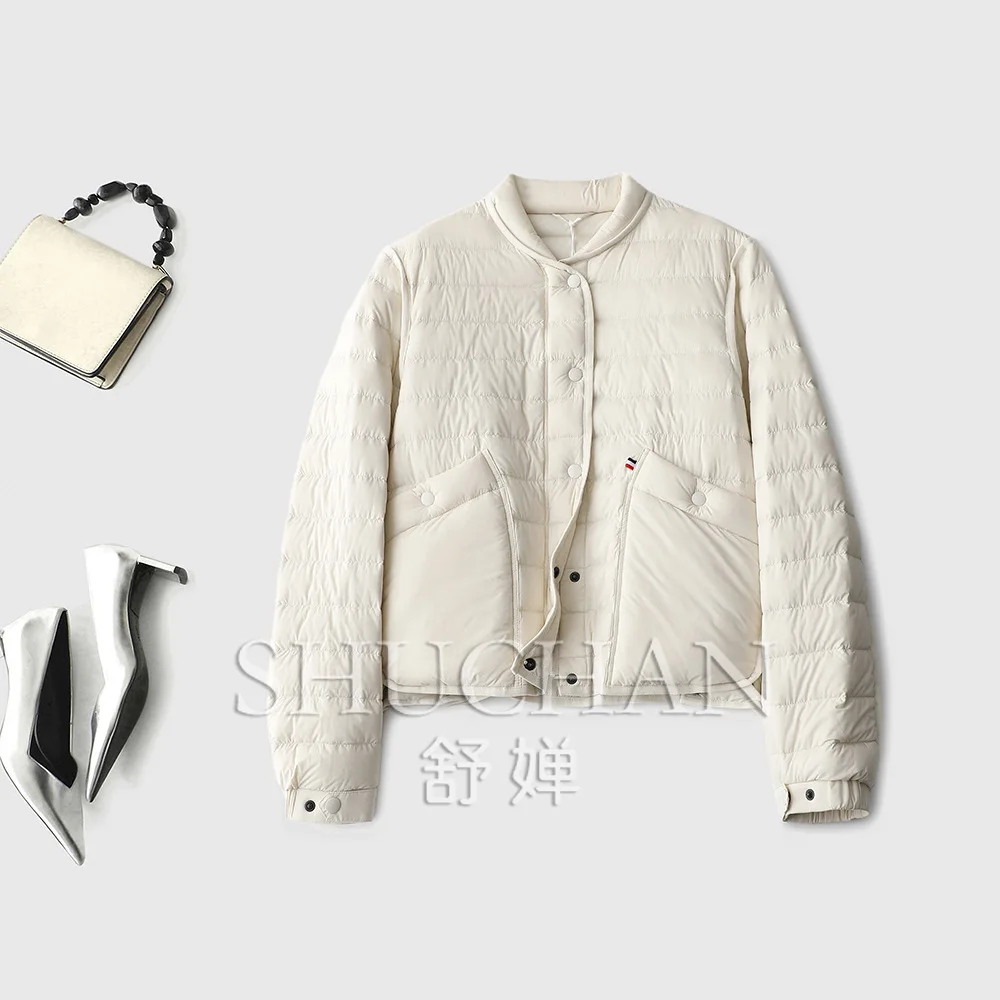 الوقوف طوق 90% أوزة أسفل للتدفئة ورقيقة، أسفل سترة المرأة معطف الشتاء الدافئ المرأة