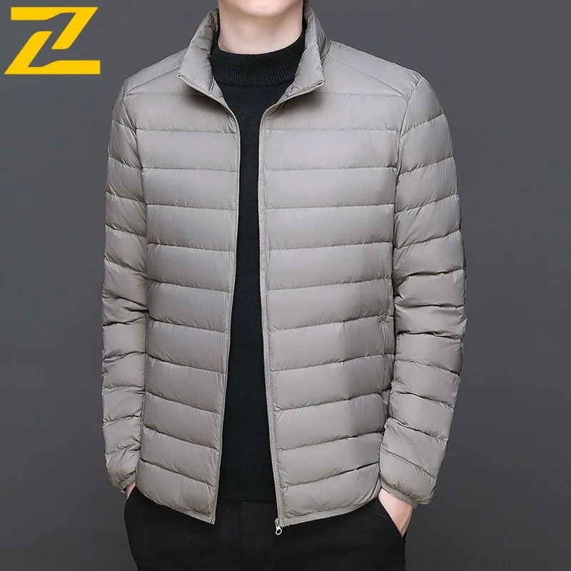 COMXZ Premium Down Jacket Men 2025 Business Casual Stand Collar Lightweight Parka Office Travel Fashion Comfort Winter Wear