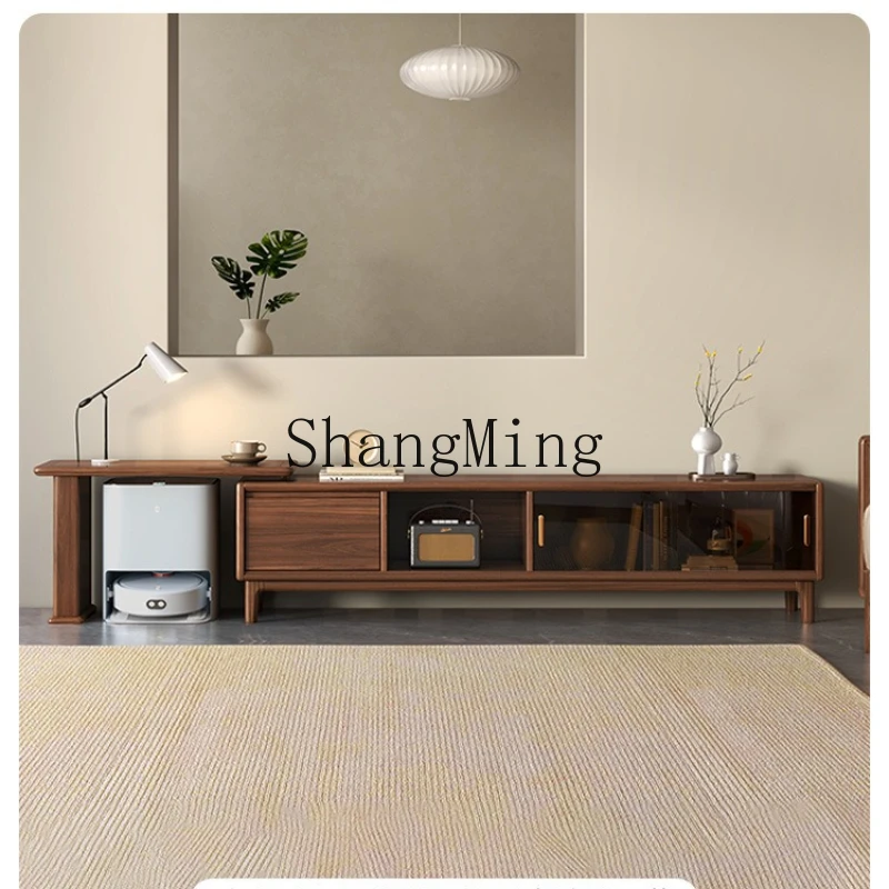 

SM household solid wood TV cabinet combination multi-functional locker integrated living room home small apartment