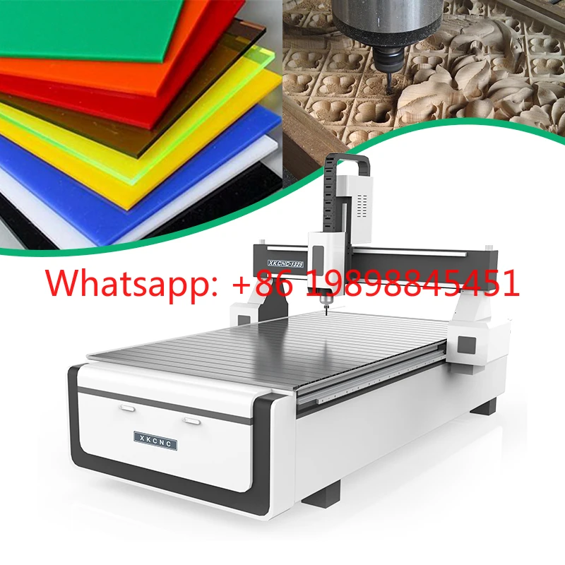 Xunke High Accuracy 5.5kw Spindle Neon Light 3D Acrylic Pvc Acp Wood Carving Sign Letter Making Wood 3 Axis Cnc Router Machine