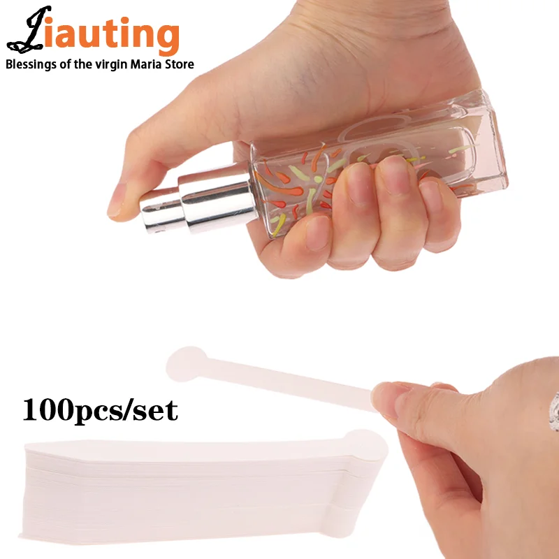 100pcs Perfume Tester Strips Fragrance Test Strips Essential Oil Tester Scents Aromatherapy Testing Paper Perfume Kit