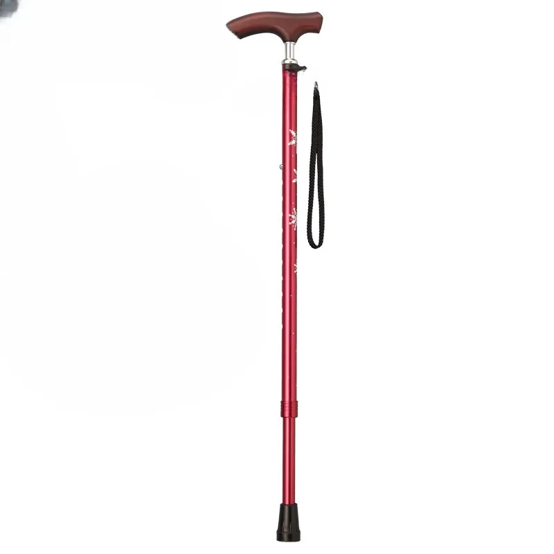 014 Highly retractable walking stick Outdoor   Lightweight non-slip elderly crutches