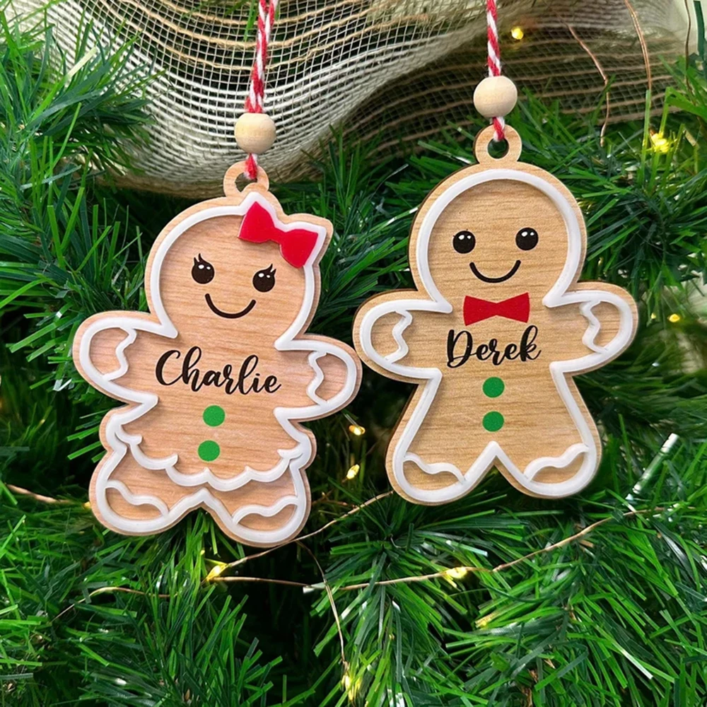 3D Personalized Gingerbread Christmas Ornament Customized Cookie Gift for Kids Customizable Holiday Decoration