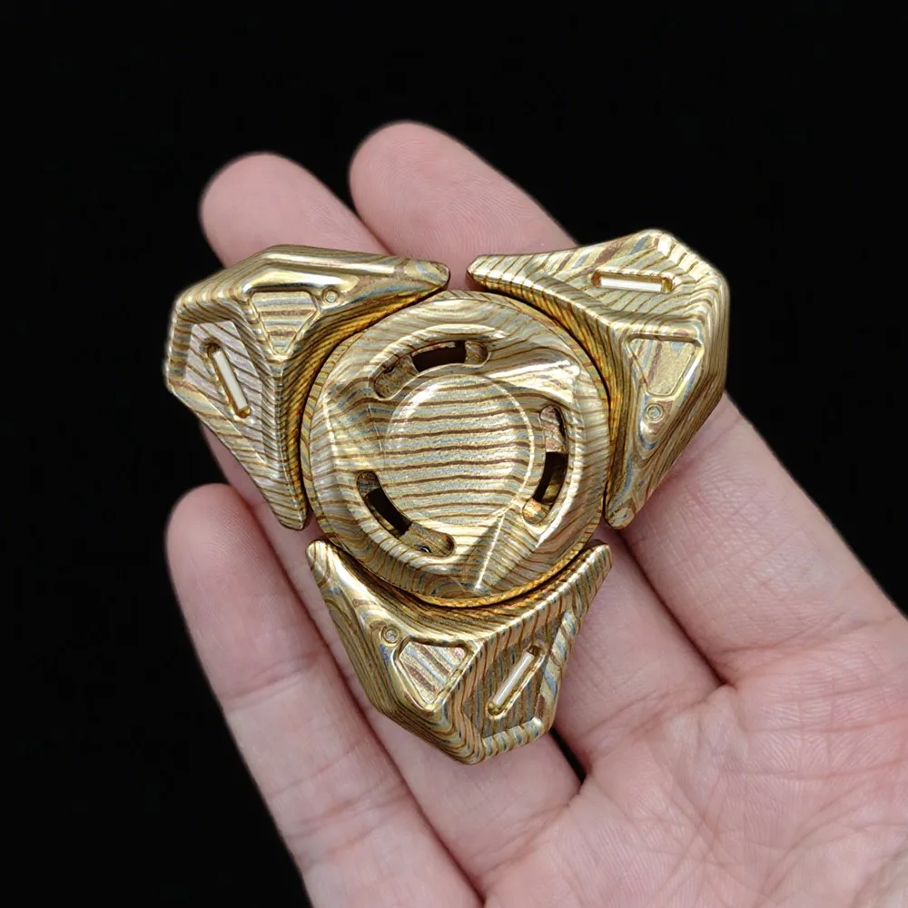 LARKedc Cerberus Fidget Spinner de tres palas, juguetes antiestrés de Cupronicked de Metal para adultos, accesorios de escritorio de oficina