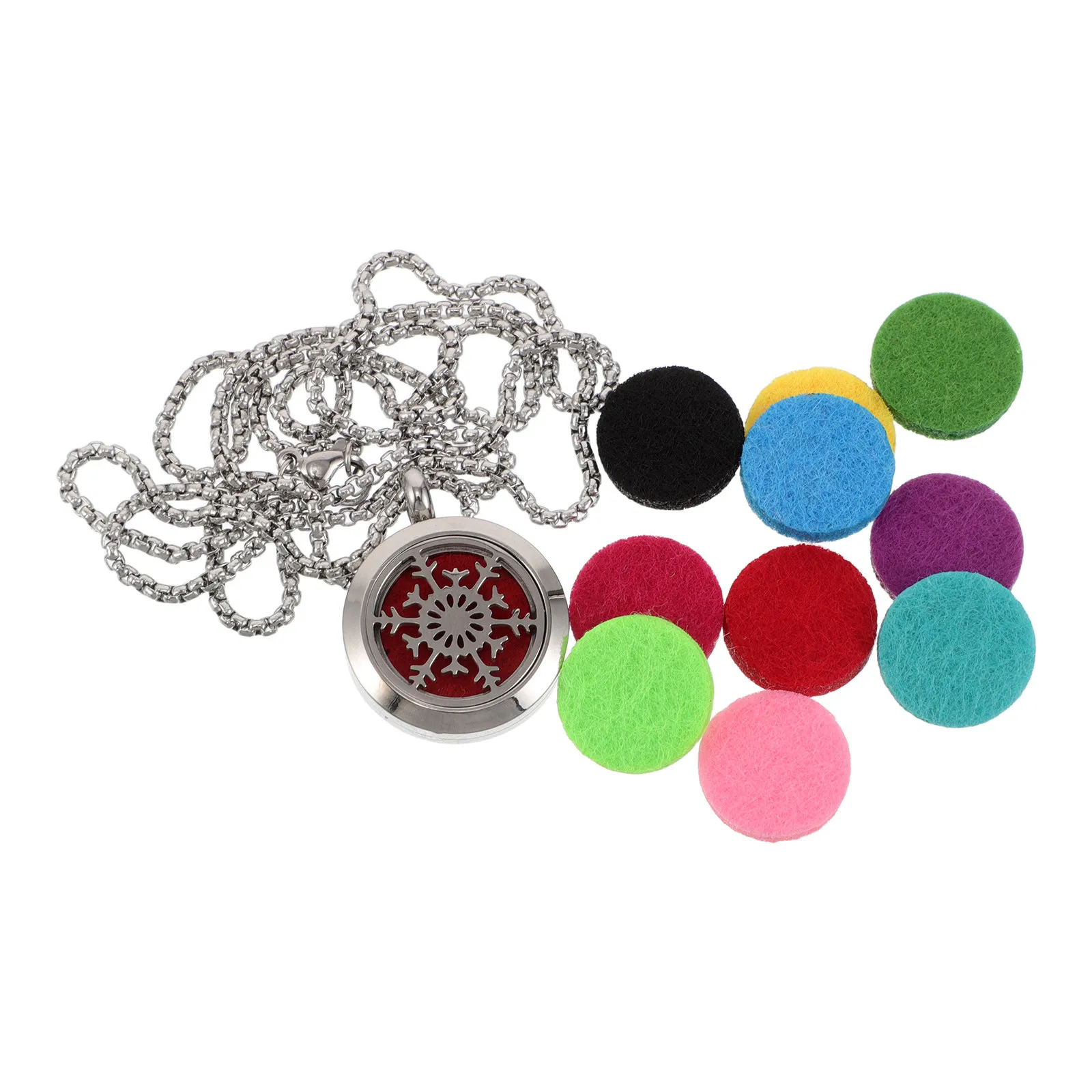 

Aromatherapy Essential Oil Necklace Hollow Snowflake Pendant Diffuser Portable Scent Jewelry Women Men Personal Diffuser