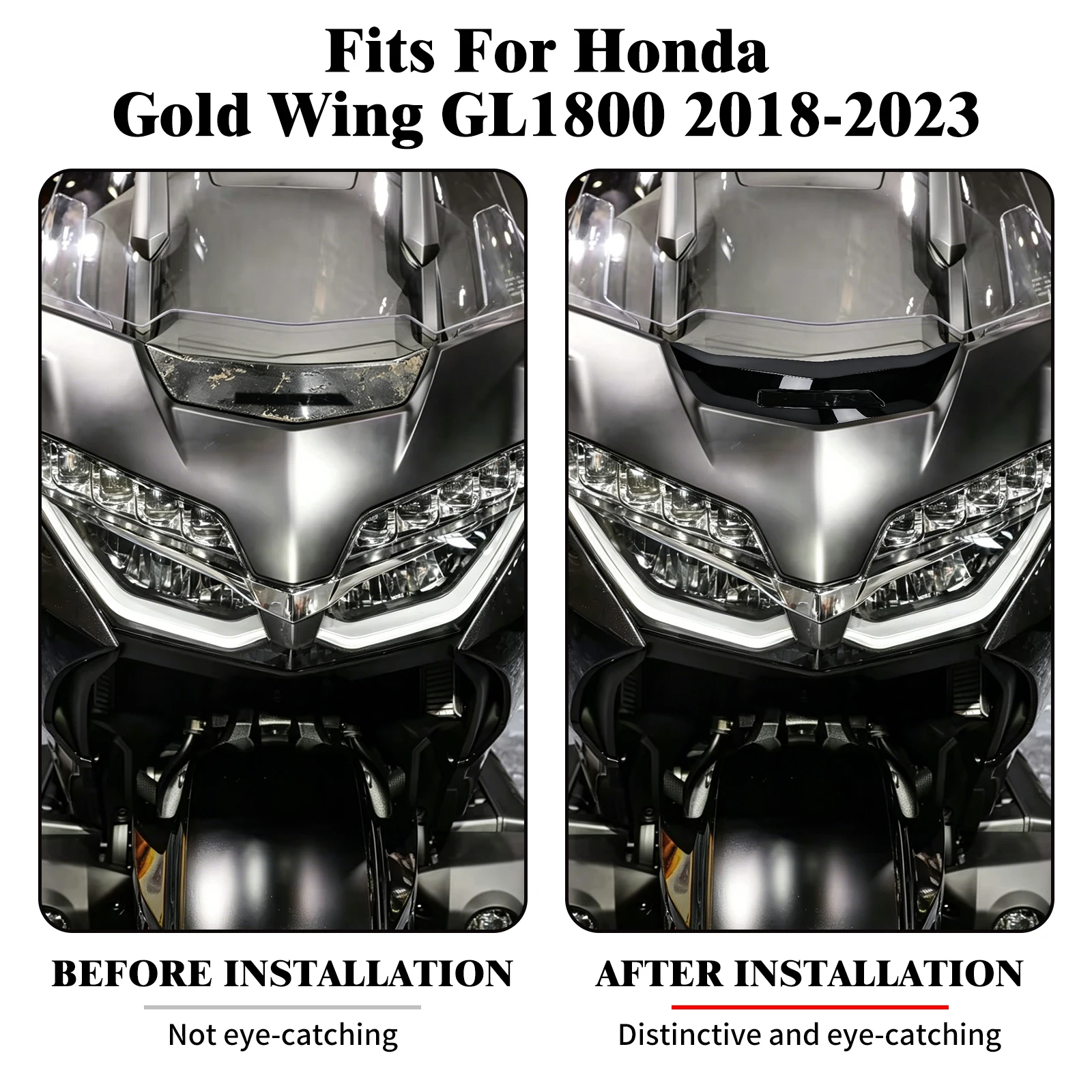 Motorcycle Front Upper Cowl Fairing Trim Headlight Cover Panel For Honda Gold Wing GL1800 GL 1800 2018-2022 23 Decorative Cover