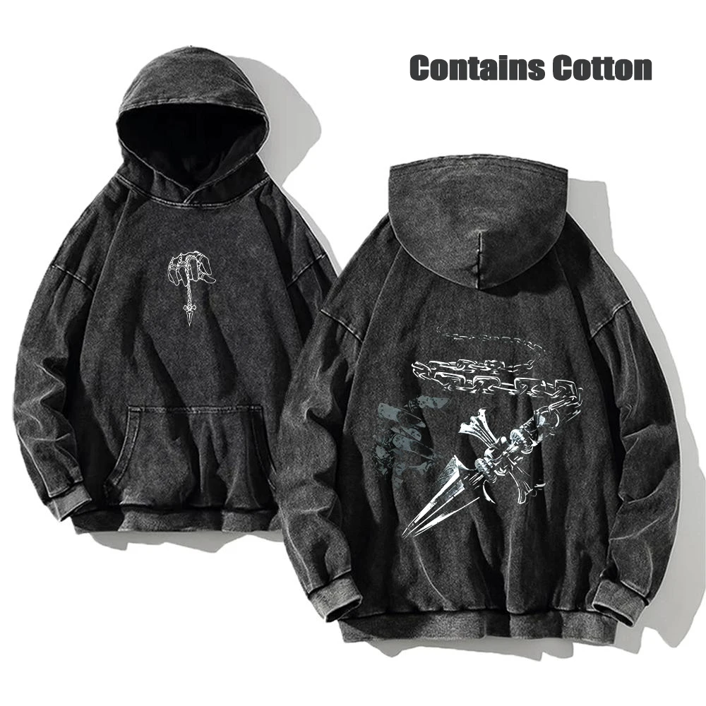 Anime Hunter X Hunter Washed Hoodies Manga Printed Hoodies For Men Harajuku Pullover Contains Cotton Sweatshirts Clothing Unisex