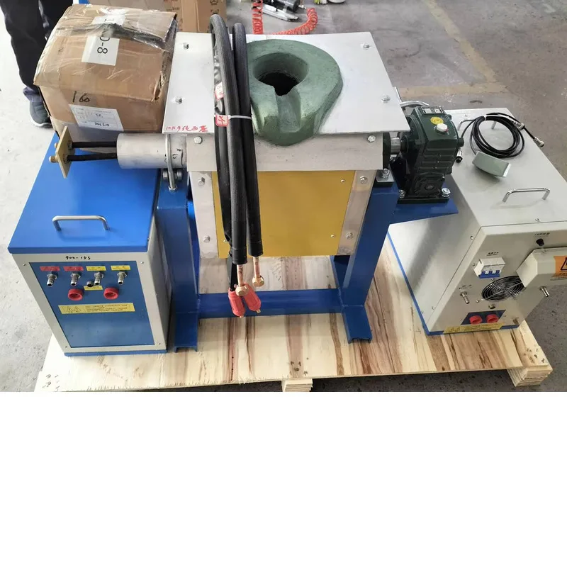 Iron Copper Aluminum Silver Gold Ruler Melting Induction Heating Equipment With Motor Resistance Furnace