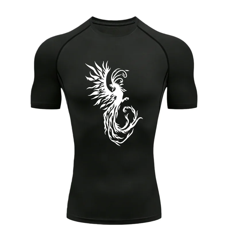 

Мужская спортивная футболка Phoenix 2026, компрессионная быстросохнущая спортивная футболка для тренировок и фитнеса с короткими рукавами, футболка для тренировок