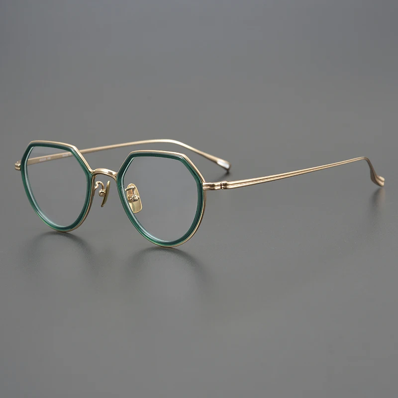 

2025 new handmade light luxury ultra-light pure titanium full frame retro literary myopia glasses frame can be equipped with