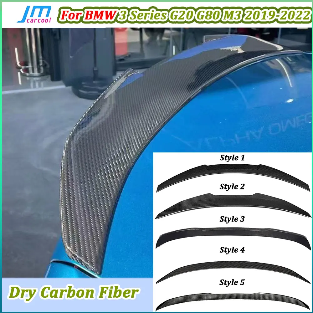 

Real Dry Carbon Fiber Rear Trunk Lip Spoiler for BMW 3 series G20 G80 M3 Sedan 2019-2022 Rear Boot Spoiler Body Kits