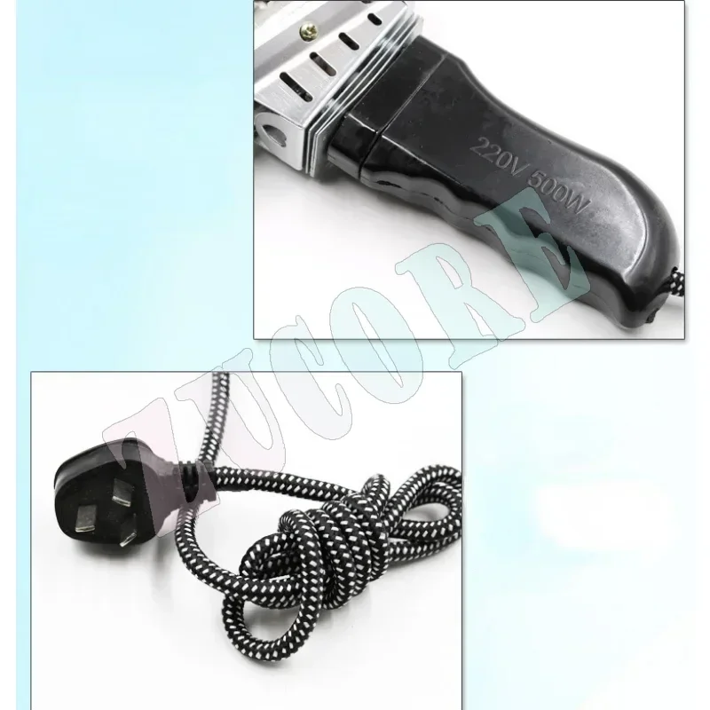 مسدس لحام عالمي جديد 220 فولت 500 وات، مسدس ساخن مع درجة حرارة 200-400 درجة مئوية، طرف إزميل، لحام حديد لحام قوي محمول باليد