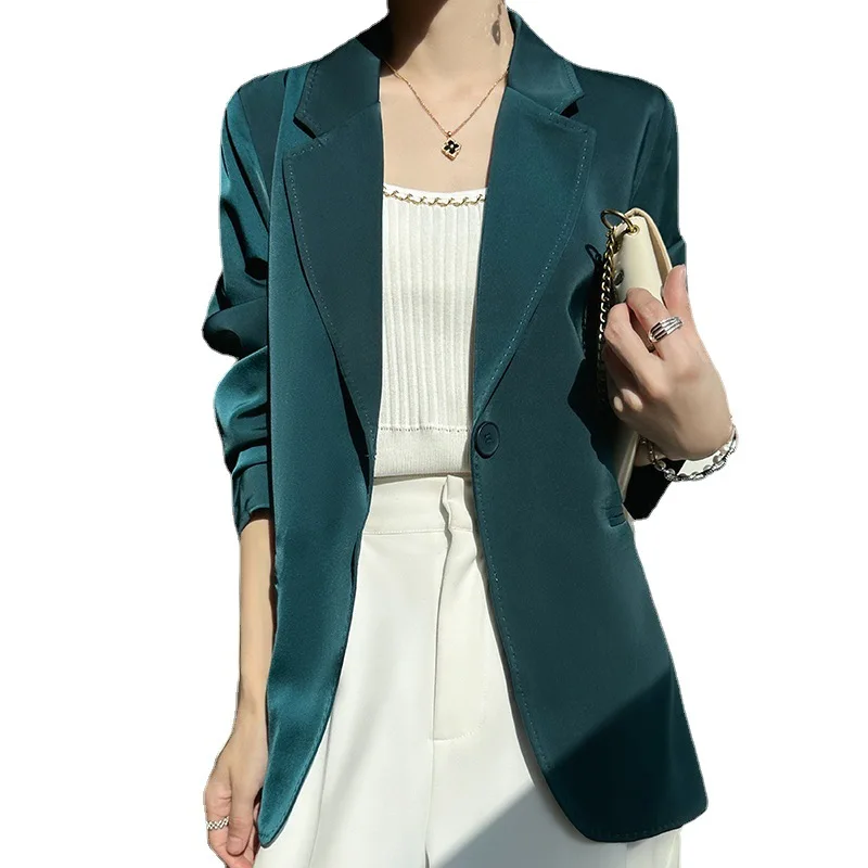 Women\'s White Casual Small Suit Jacket, New Short Professional Coat, Temperament, Spring and Autumn Fashion, 2023