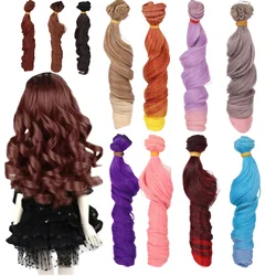 Free Shipping wholesales color choose Extension Hair 15*100cm Natural Color Curly Wigs for BJD Doll