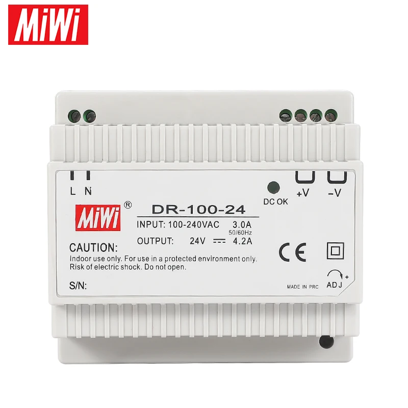 DR-100-24V 100W 24V 4.2A Indoor Use Industrial Switching Power Supply Led Ac Dc Smps