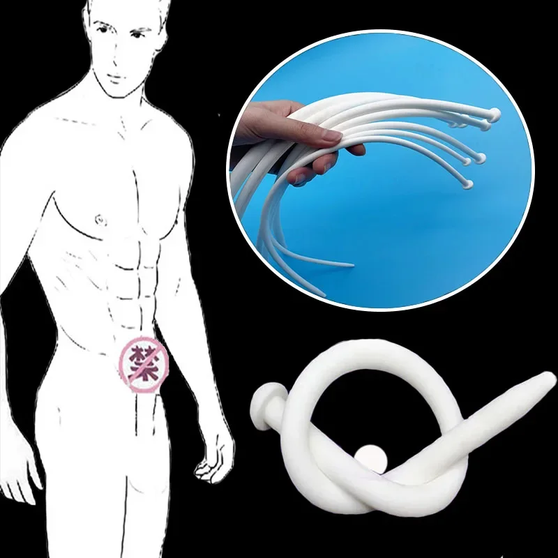 HotX Silicone Urethral Dilator Horse Eye stimulation Male Sex Toy for men White Round Head Penis Plug Insert Urethra Catheter