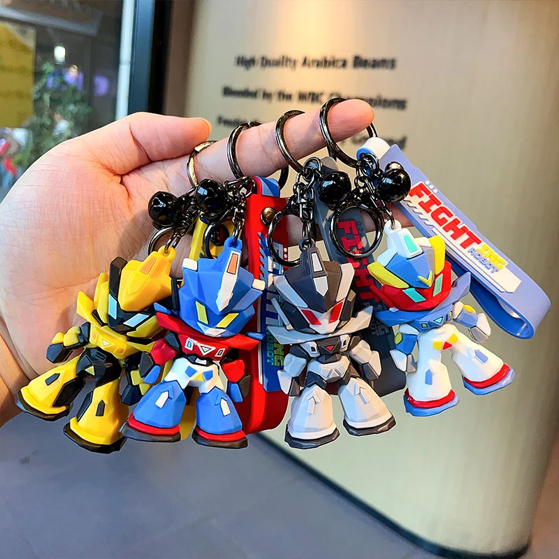 Creative Battle Robot Keychain Cartoon Transform Robot High-grade Pendant Keyring for Men Bag Car Charm Ornament Keyfob Jewelry
