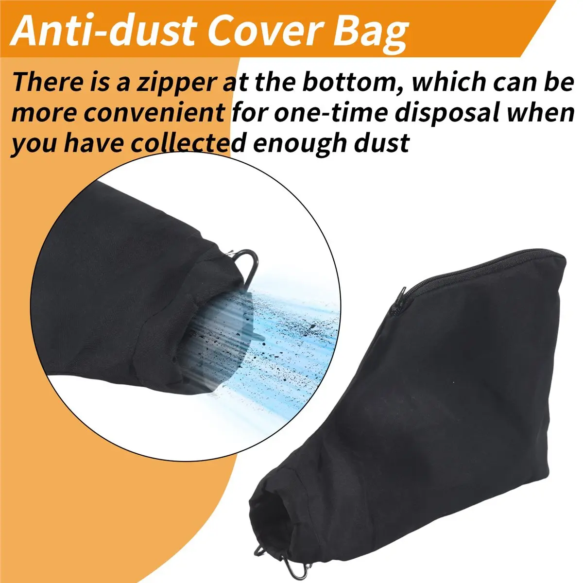 #31S Black Dust Collector Bag with Zipperfor 255 Model Miter Saw 2Pcs,Anti-dust Cover Bag,(cloth)