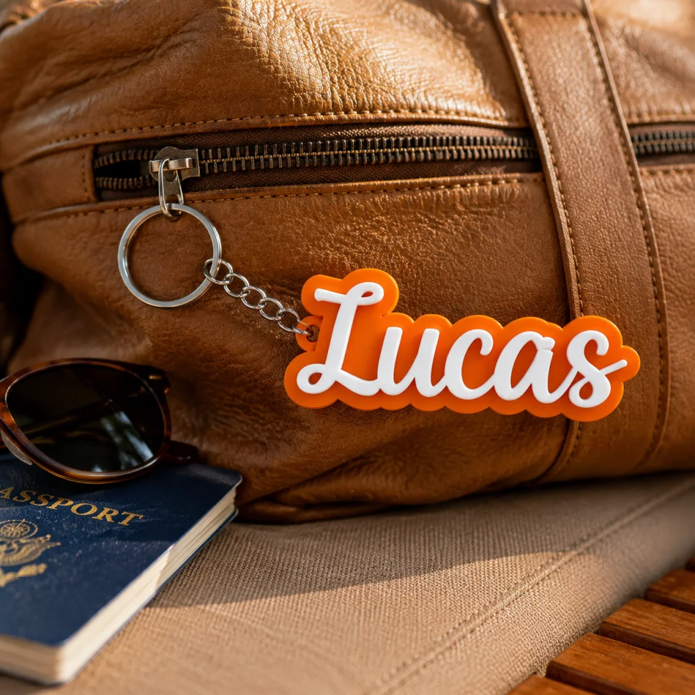 1Pc Customized 3D Name Key Chain Personalized Double Layer Acrylic Key Ring Custom Name Bag Charm Anniversary Souvenir Gift