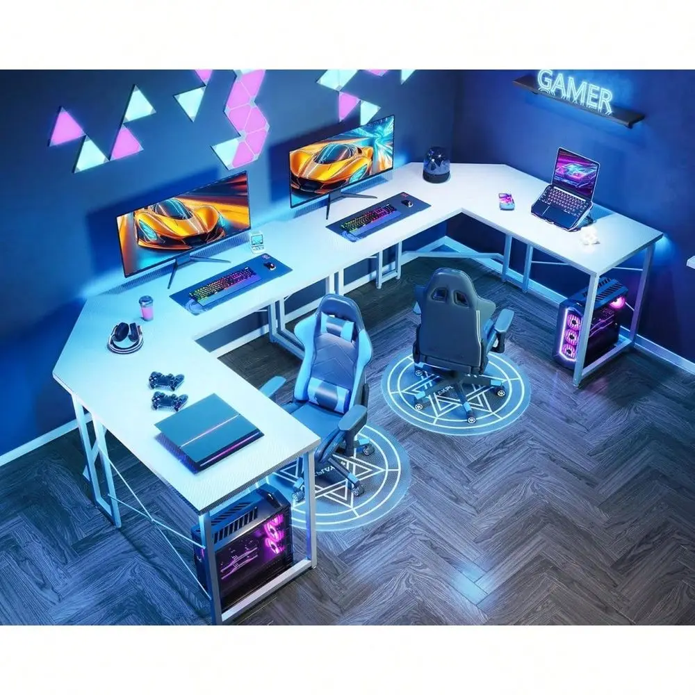 

Inch L Shaped Gaming Desk, Computer Desk Table For Home Office Sturdy Writing Workstation, Classic Black