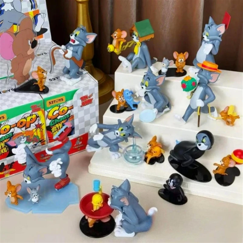 52TOYS Tom and Jerry Co-op Chaos Series Blind Box Funny Figure Doll Pendants Mystery Desktop Model Toy Ornament Collectible Gift