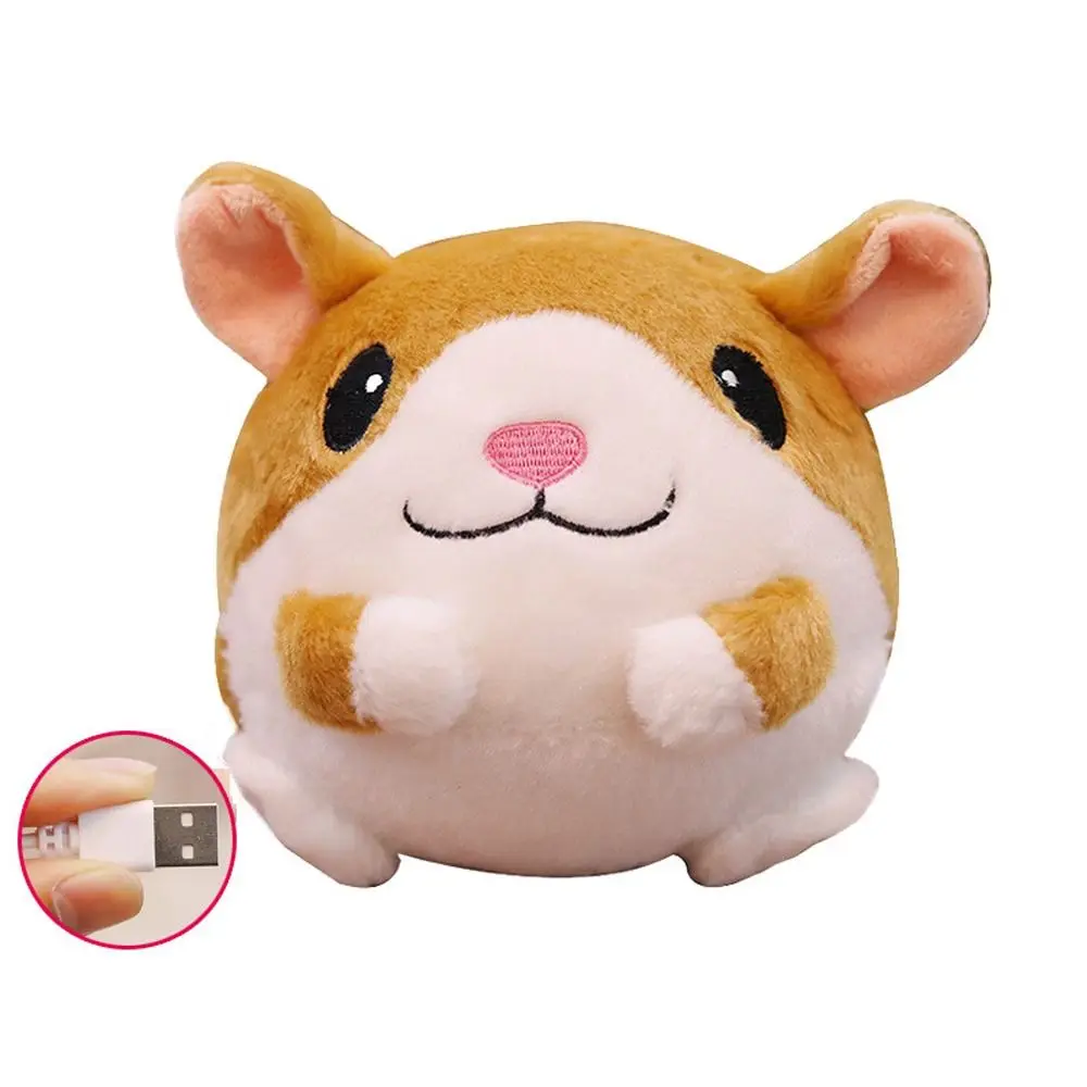Divertida pelota de peluche electrónica para hámster, cerdo, música, vibración, pelotas de peluche, juguetes chirriantes, juguete esponjoso para masticar, salto que rebota para bebé