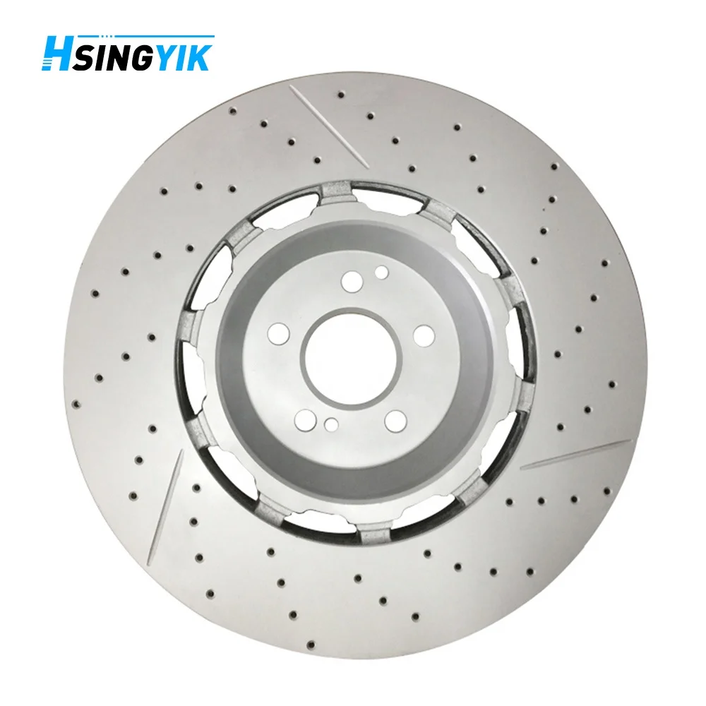 Custom Alloy Sliver Drilled Slotted Front Axle Brake Disc Break Rotor For MERCEDES BENZ S-CLASS W222 S63 S550